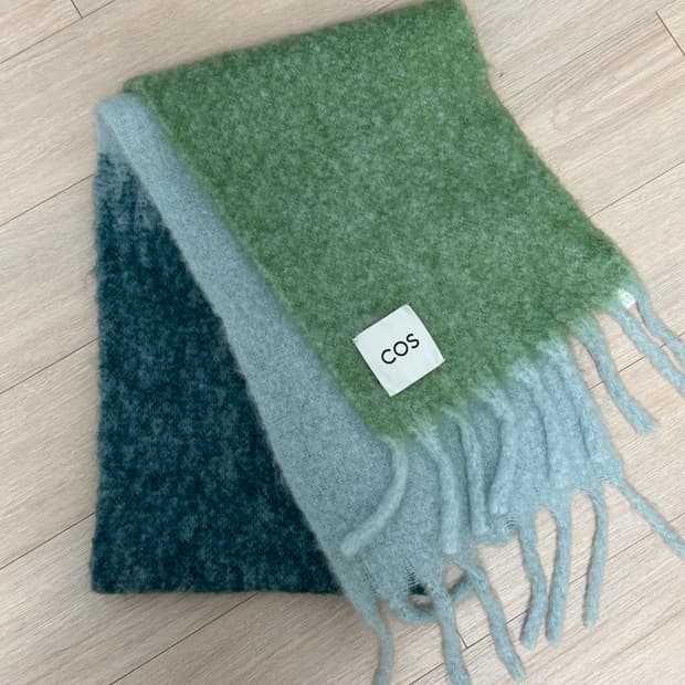 코스 오버사이즈 모헤어 블렌드 머플러 다크 터콰이즈