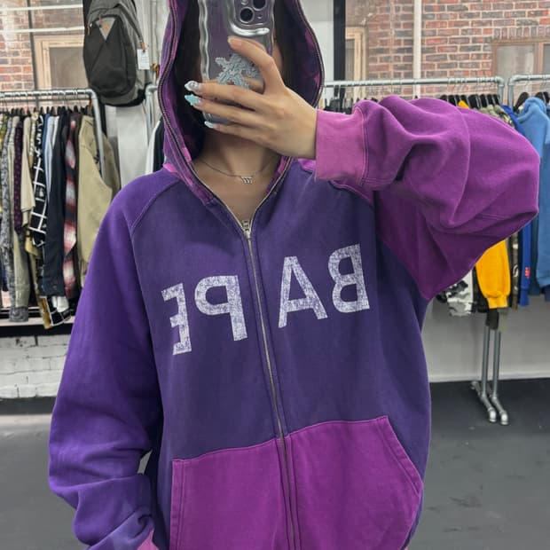 베이프 OG 퍼플 카모 풀 후드집업
