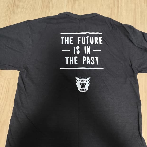 휴먼메이드 하트 로고 패치 슬로건 백프린트 티셔츠 2XL XXL