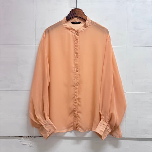 도쿄 OFALO 셔링 시스루 페어리 블라우스 L JPN