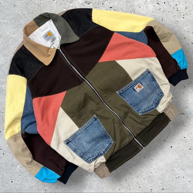 [L] 칼하트 FR 리메이크 패치워크 멀티컬러 자켓 B243