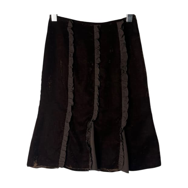 [Todd Oldham] 토드 올드헴 셔링 벨벳 미디스커트