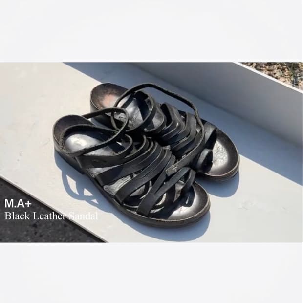 Ma+ Maurizio Amadei Black Leather Sandal