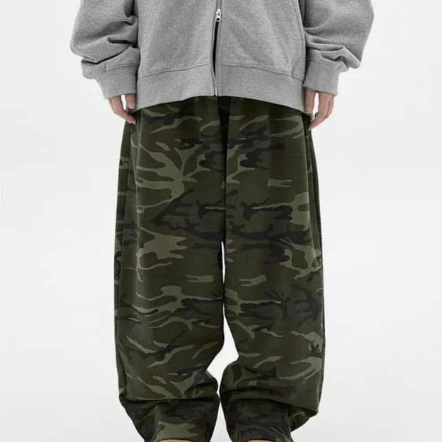 자이언트핏 솔리드 스웻 팬츠 (카모카키)