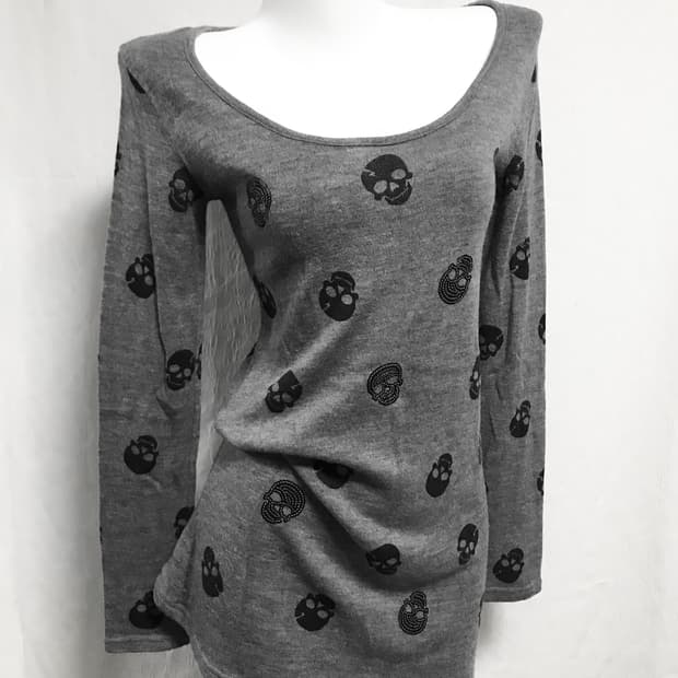 빈티지 cecil mcbee 세실맥비 해골 니트 롱슬리브 탑