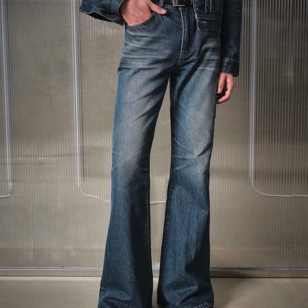 잔느 플레어 데님 프렌치 블루 46 사이즈