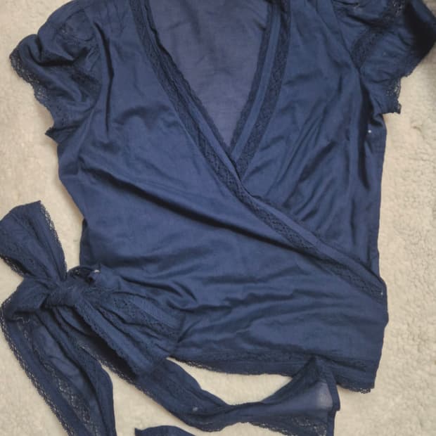 랄프로렌 레이스 랩셔츠 블라우스 