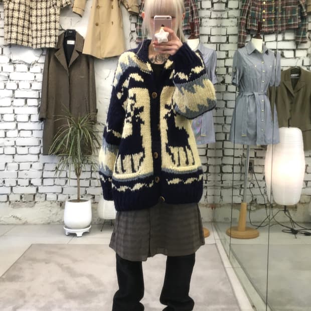 빈티지 캐나다 코위찬 가디건