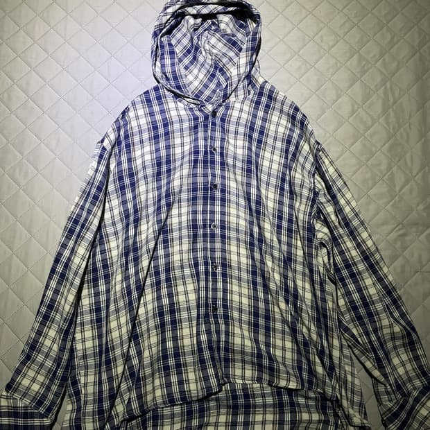 체크 후드셔츠
