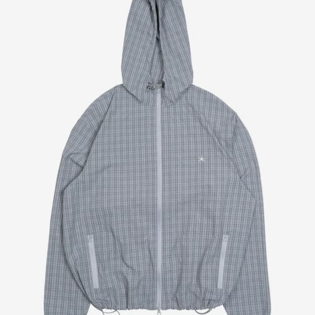 더콜디스트모먼트 바람막이 s 스카이블루 check windstopper