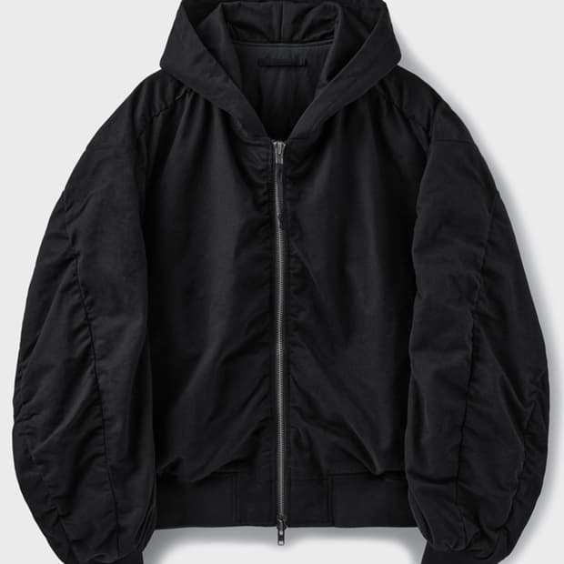 브랜디드 셔링 후드 봄버 L