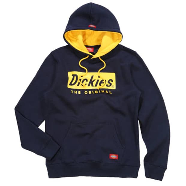 (구매) 디키즈 네이비 옐로우 배색 후드티