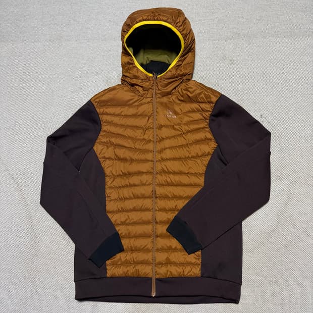 블랙야크 브라운 경량 후드 패딩