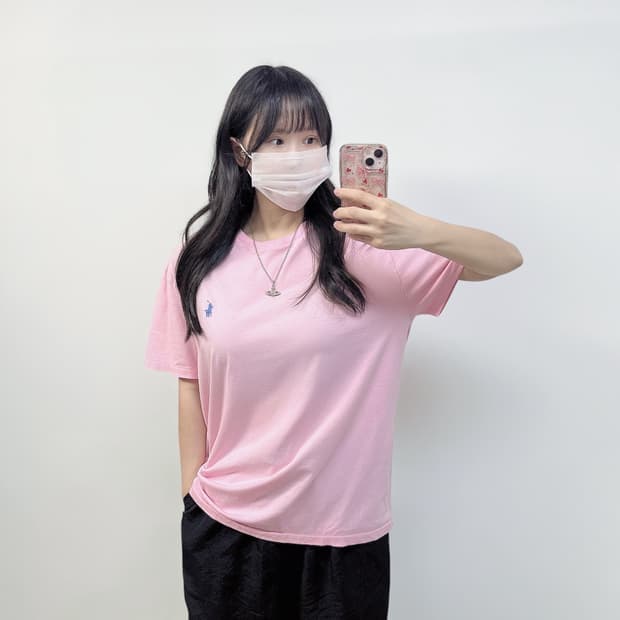 폴로 랄프로렌 포니 로고 반팔 티셔츠 핑크