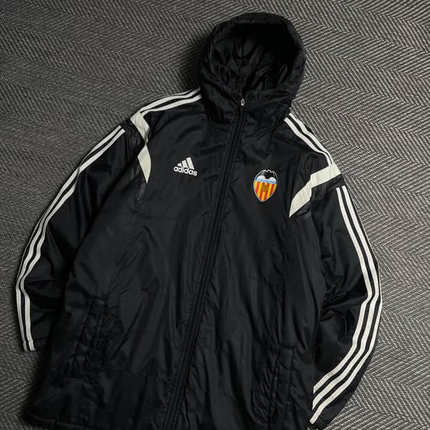 아디다스 FC 발렌시아 삼선 스트라이프 돕바 롱패딩y 5203