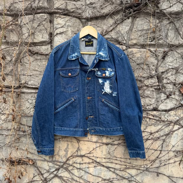 70s 랭글러 빈티지 126mj 124mj 데님 트러커 자켓 44