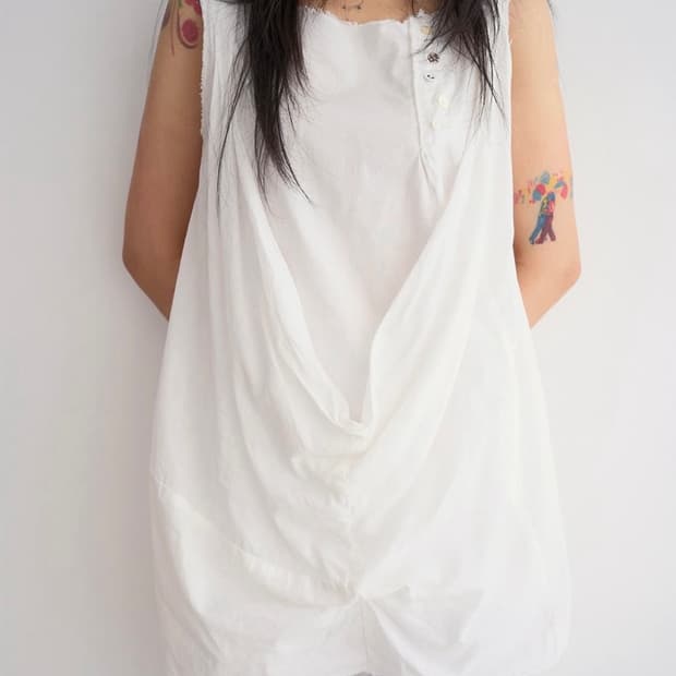 Skull button drape sleeveless
