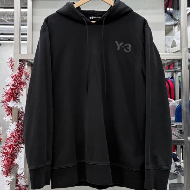 Y-3 요지 야마모토 베이직 로고 스웻 후디