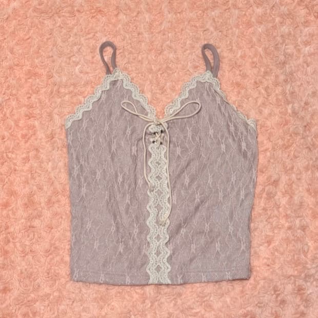 핑크 레이스 나시