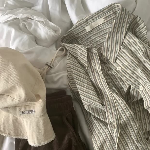 리넨느 MADE coconut stripe over shirt mix