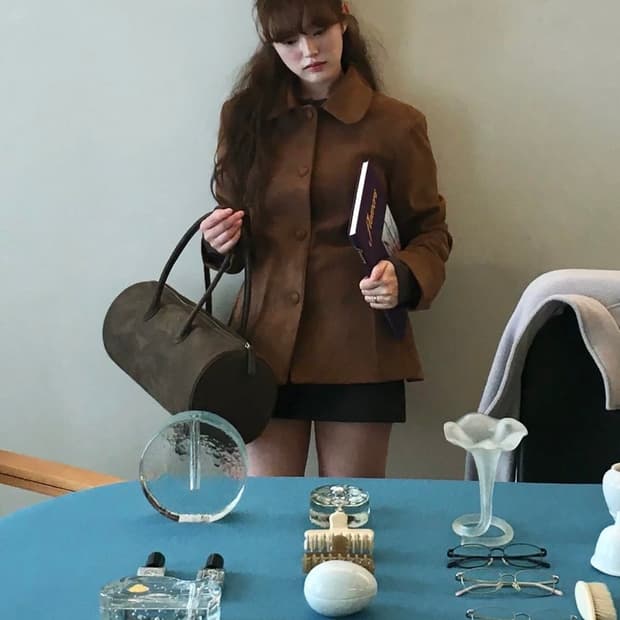 스무스무드 바레니아 카멜 스웨이드 자켓