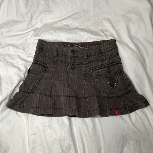 y2k grey vintage cargo mini skirt 카고 스커트