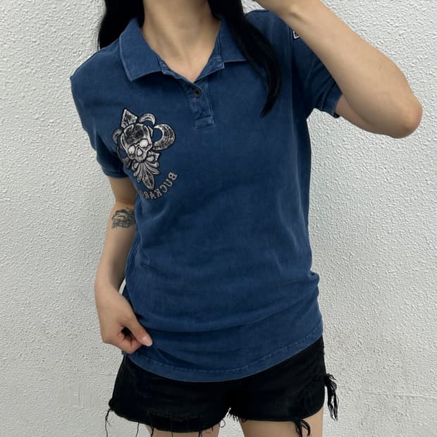 버커루 y2k 락시크맛 딥블루 pk반팔 M