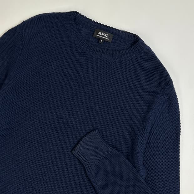 아페쎄 A.P.C. 슬림루즈핏 미니멀 네트 니트 S 네이비 
