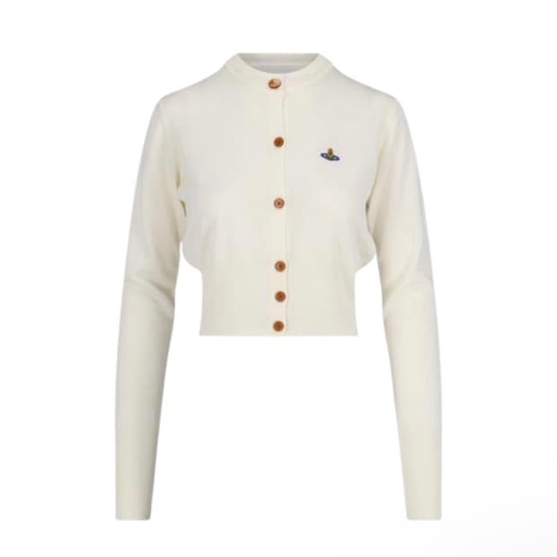 비비안웨스트우드 베아 크롭 가디건 크림 S