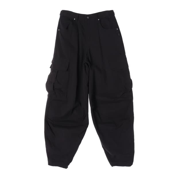 아이돈워너셀 입체 포켓 커브드 와이드 카고 팬츠 블랙