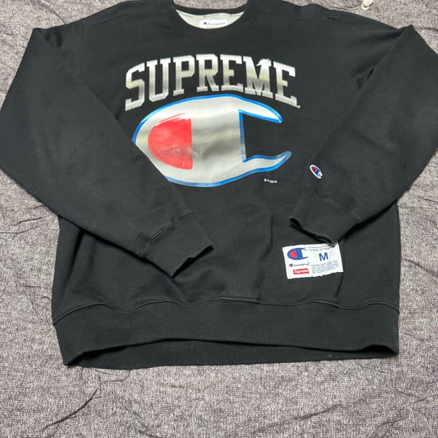 슈프림x챔피온 크롬 맨투맨 M