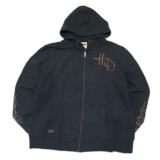 CL342 XL 할리데이비슨 코튼폴리 110주년기념스터드 블랙 후드집업