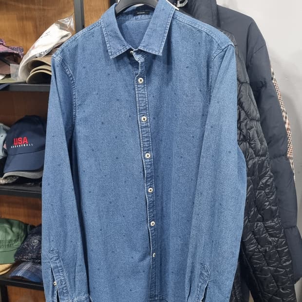 DENHAM(덴함) 봄 청남방 95(가슴단면50) 상태매우좋음