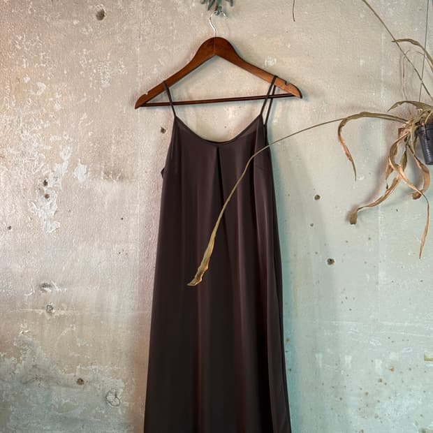 44-55 ) Japanese Vintage Satin Dress