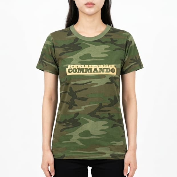 1985년 빈티지 싱글 스티치 영화 Commando 프로모 티셔츠