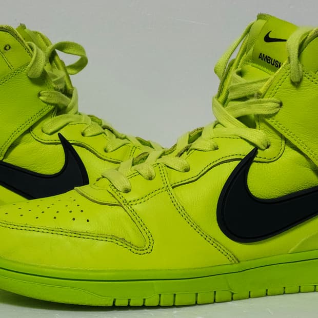 나이키 앰부쉬 덩크 하이 플래시 라임 285mm