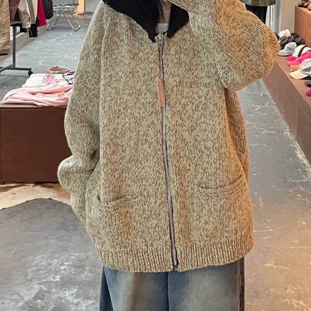 빈티지 니트 집업 자켓 H1900