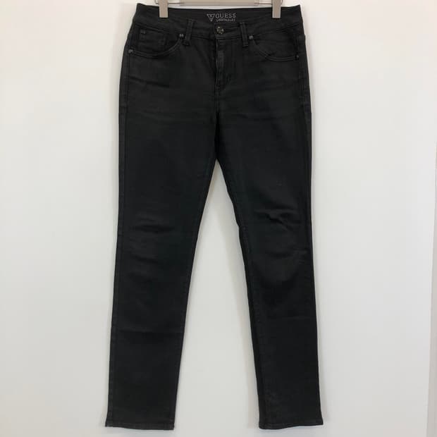 게스 코팅 프리미엄 블랙 스틸로고 데님진 31 인치