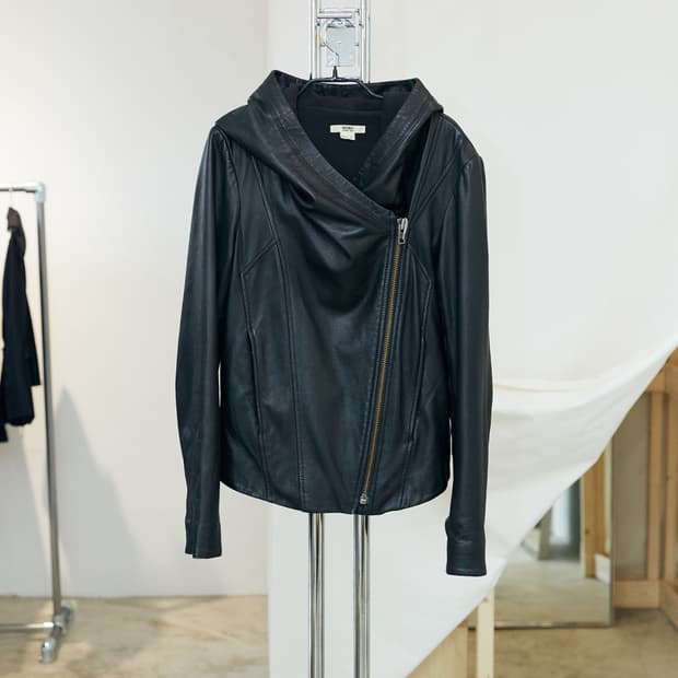 Leather Hood Jacket