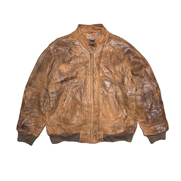 Old 헤비 리얼 레더 에이징 레이싱 자켓