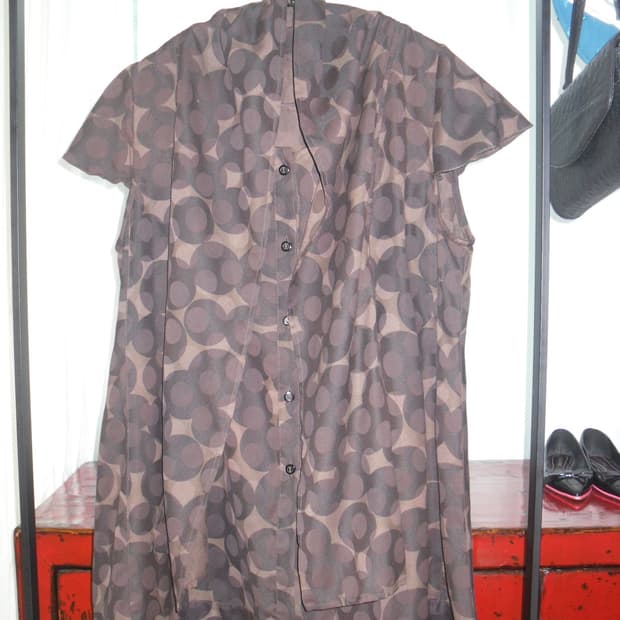 Brown Circle Drape Dress