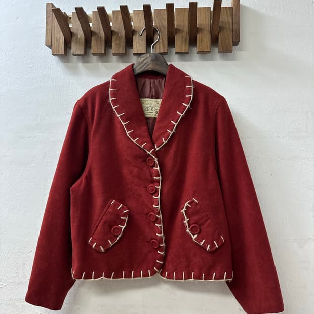 일본빈티지 스티치 라인 디테일 포인트 자켓 숏 코트