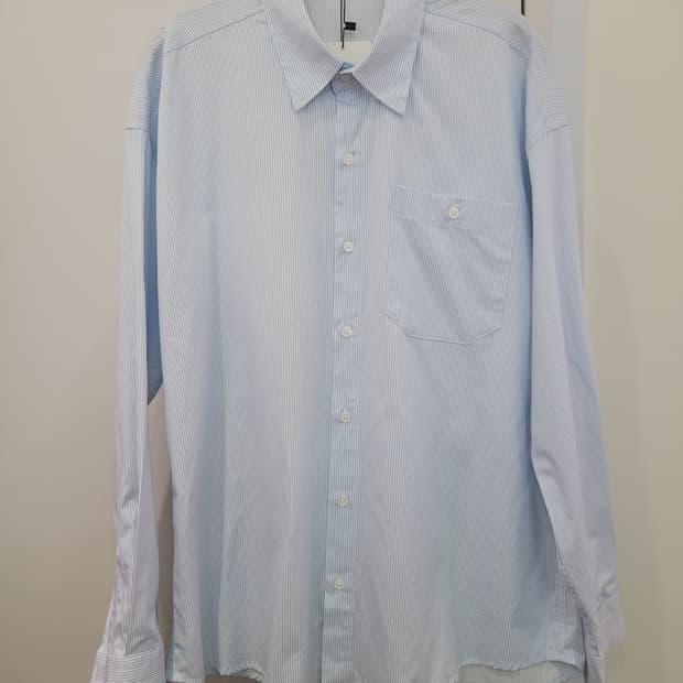 르아르 LEIRE 블루 스트라이프 셔츠 남성용 오버사이즈 택달린새제품