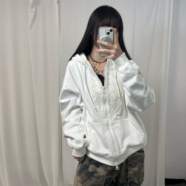 Bad Blood Leather Patch Hood Zipup