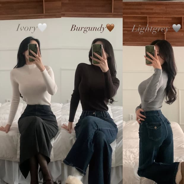 엉팀장 울100 슬림니트 차콜