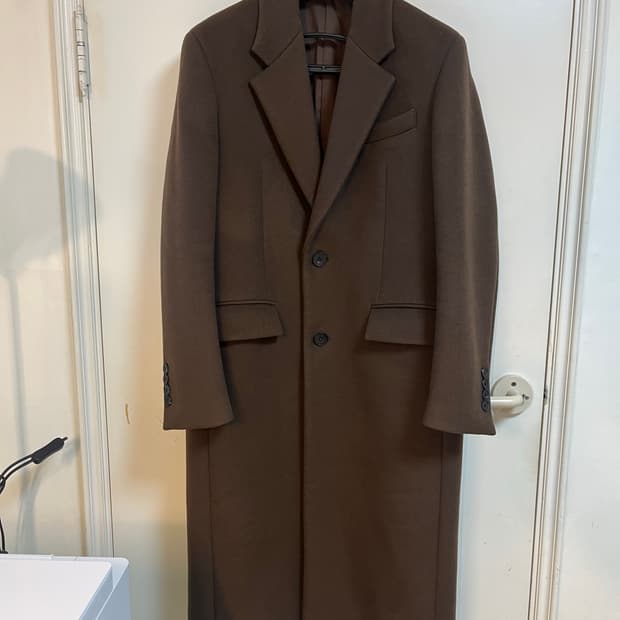 마마가리 컬렉션무드 캐시미어 30% 싱글 코트 브라운 46 사이즈
