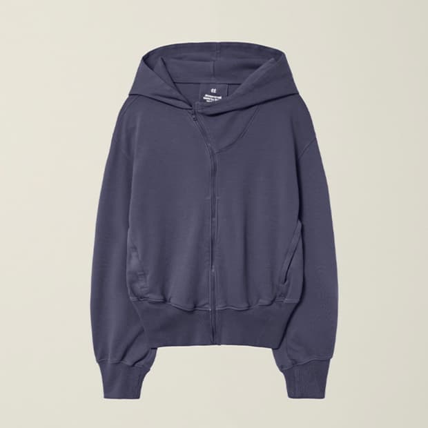 ÉÉ 커브드 후드집업 차콜[M사이즈]