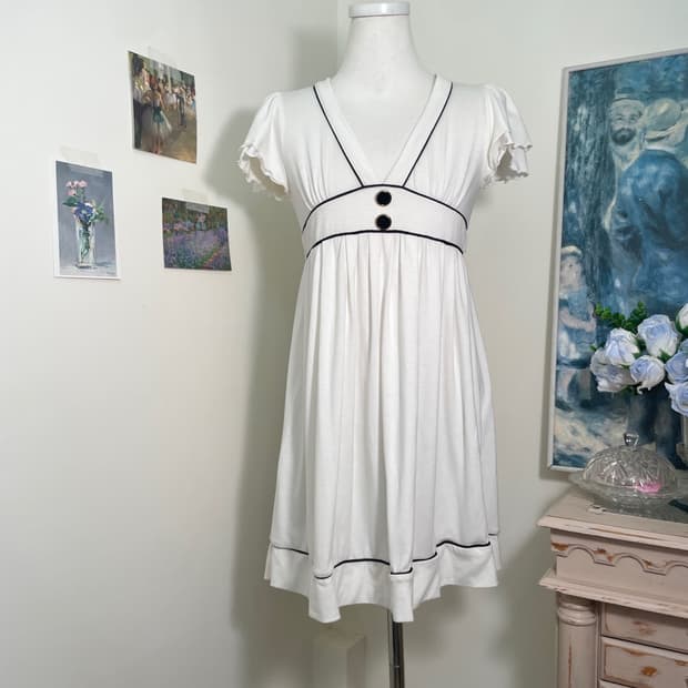 ivory cotton black lining midi opc