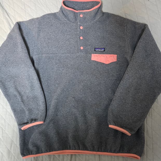 [L] 빈티지 파타고니아 신칠라 플리스 풀어보 그레이/핑크