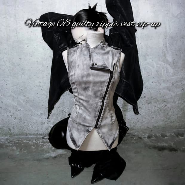 Vintage 08 guilty zipper vest zip-up